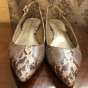 Anne Klein iflex snake print slingback heels sz 8M